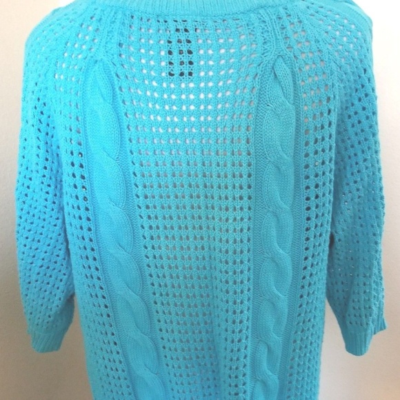Nwot Lane Bryant 14-16  Blue  3/4 Sleeve Sweater - Picture 6 of 7